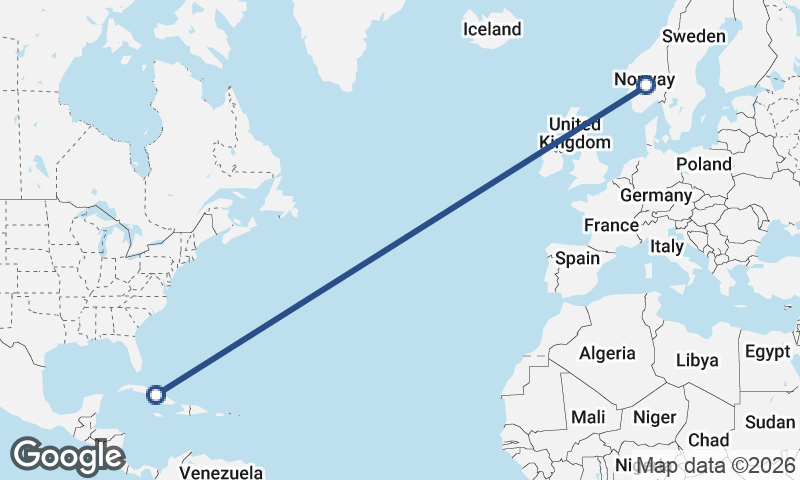 Norway to Cuba