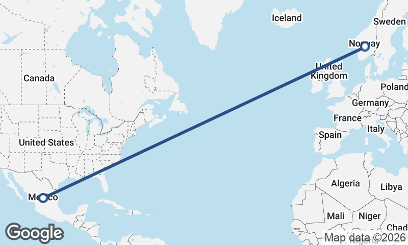 Norway to Mexico