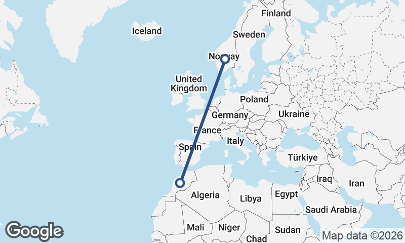 Norway to Morocco