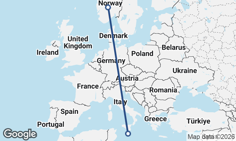 Norway to Malta