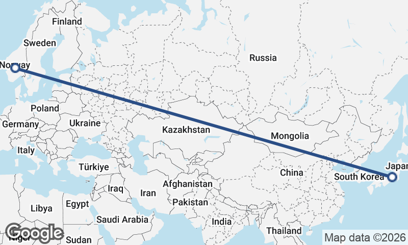 Norway to Japan