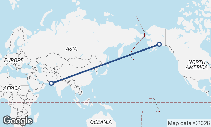 Anchorage to Karachi