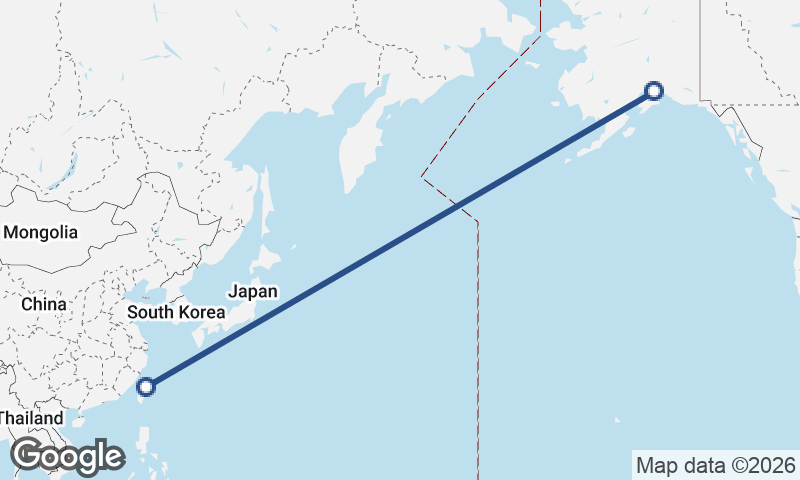 Anchorage to Taipei