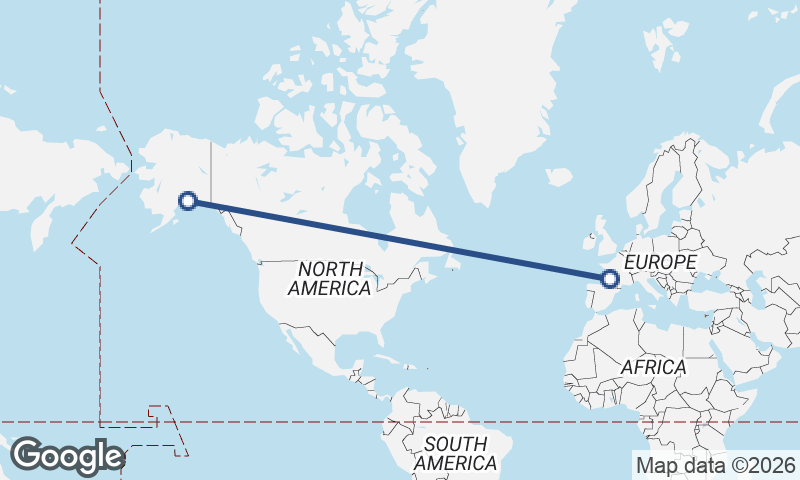 Anchorage to Bordeaux