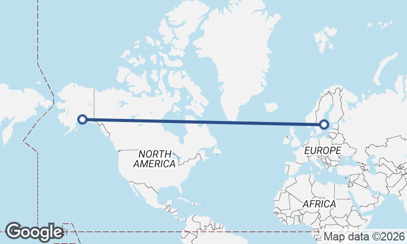 Anchorage to Stockholm