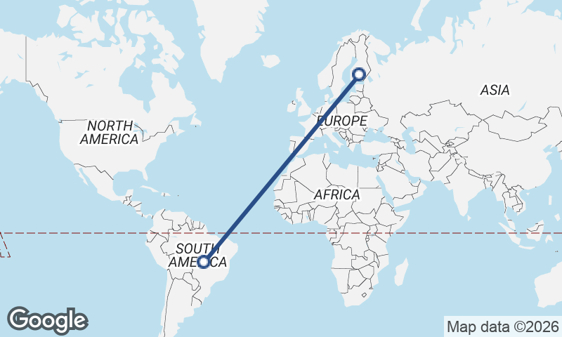 Finland to Brazil