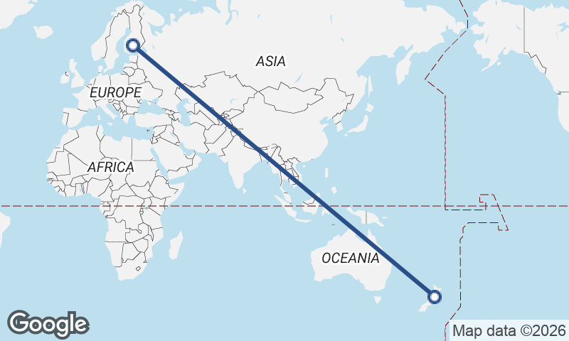 Finland to New Zealand