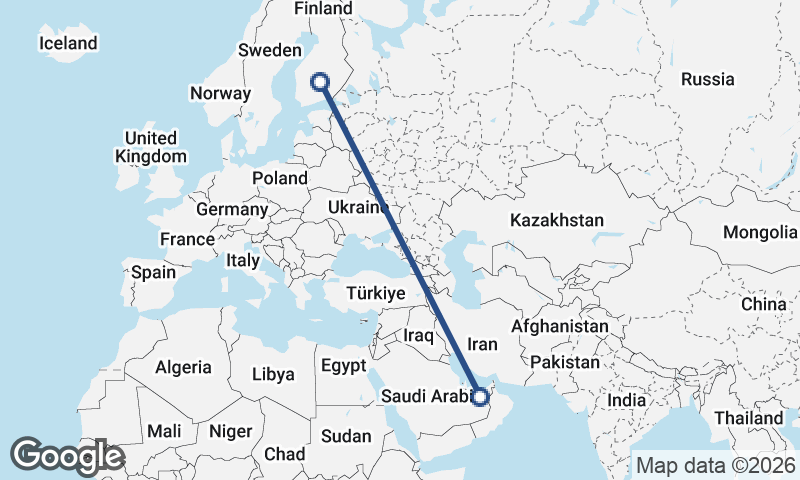 Finland to United Arab Emirates