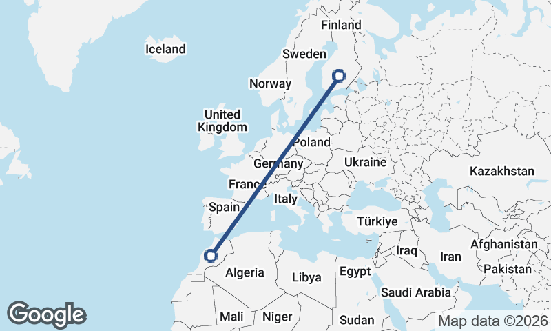 Finland to Morocco