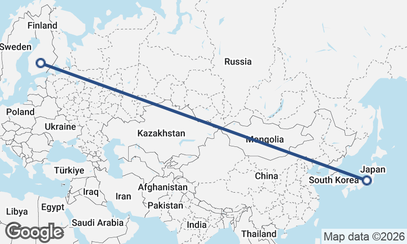 Finland to Japan