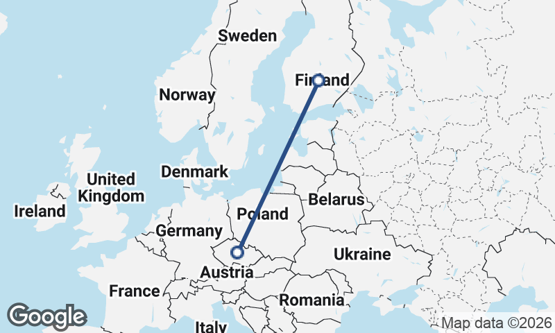 Finland to Czech Republic
