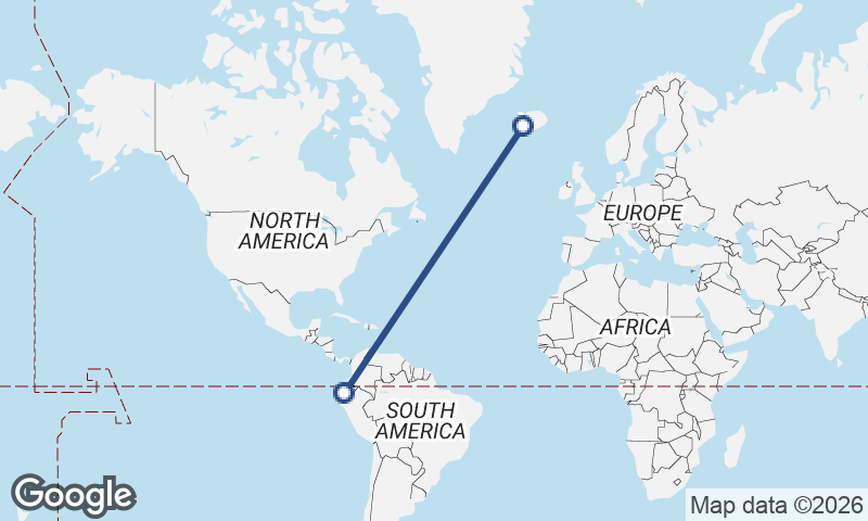 Reykjavík to Guayaquil
