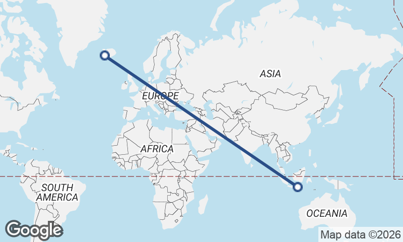 Reykjavík to Surabaya