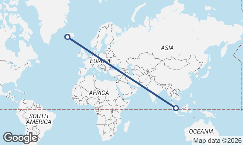 Reykjavík to Singapore