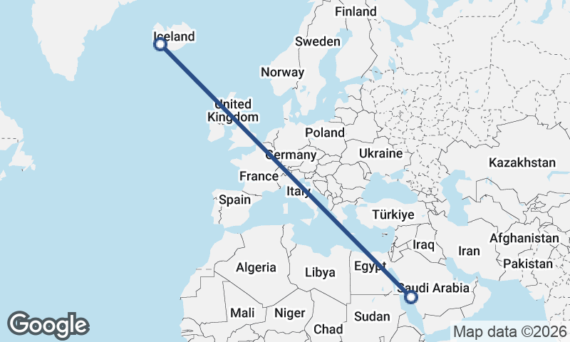 Reykjavík to Mecca