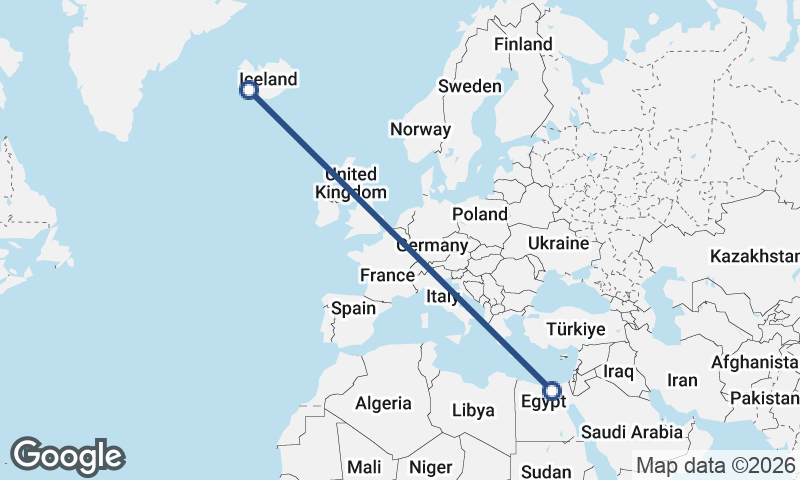 Reykjavík to Cairo