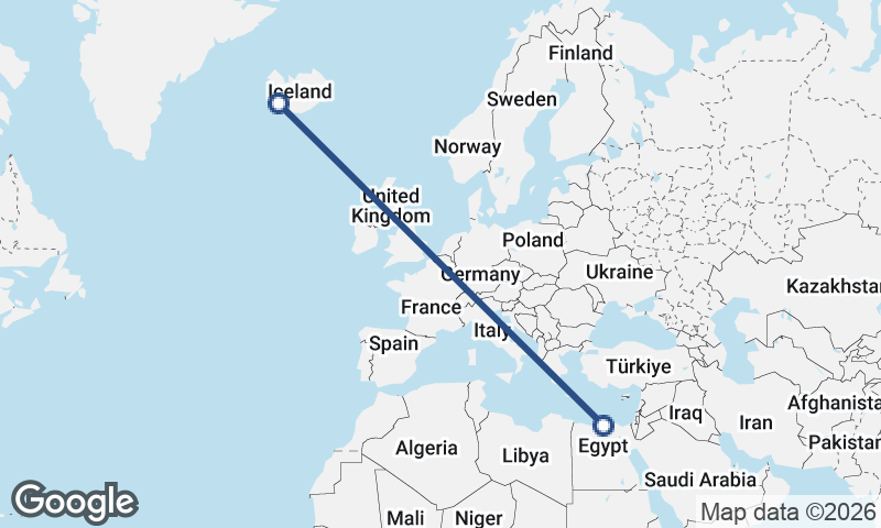 Reykjavík to Alexandria