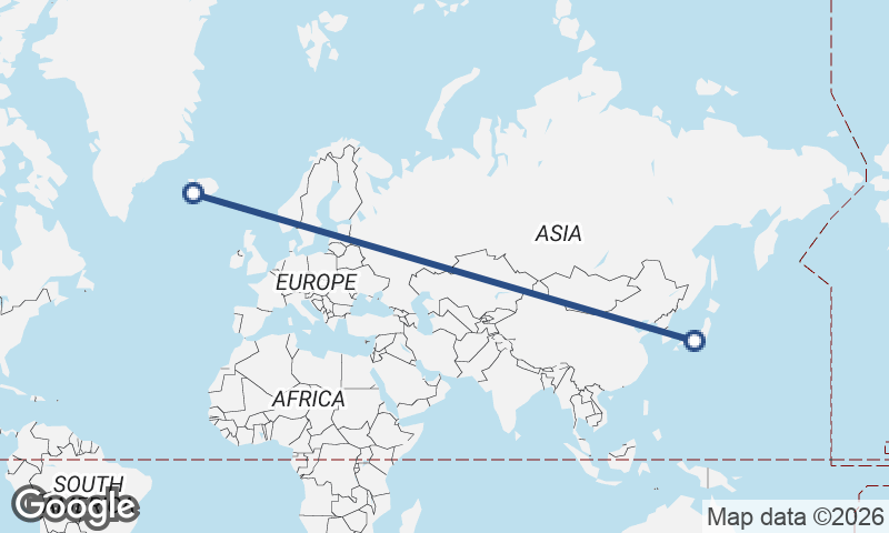 Reykjavík to Nagoya