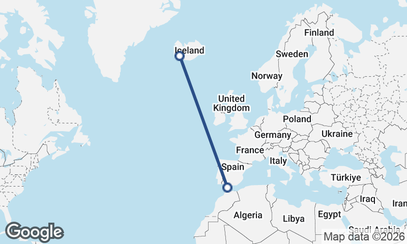 Reykjavík to Algeciras
