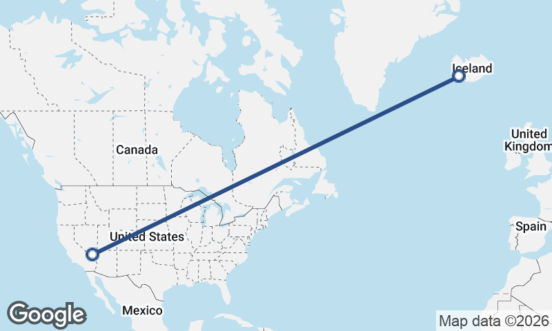 Reykjavík to Las Vegas