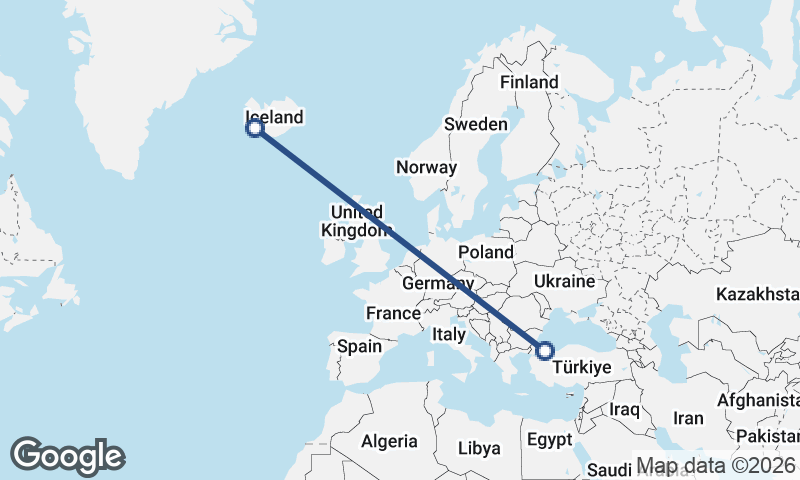 Reykjavík to Istanbul