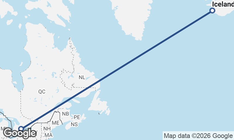 Reykjavík to Toronto