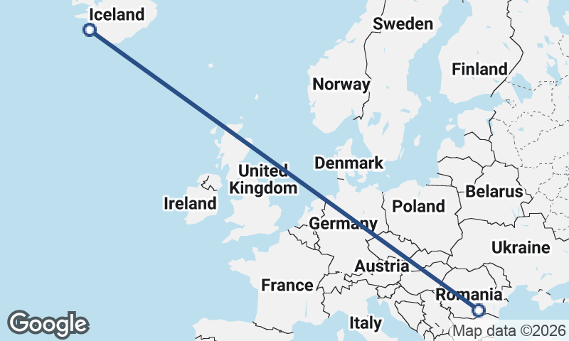 Reykjavík to Bucharest