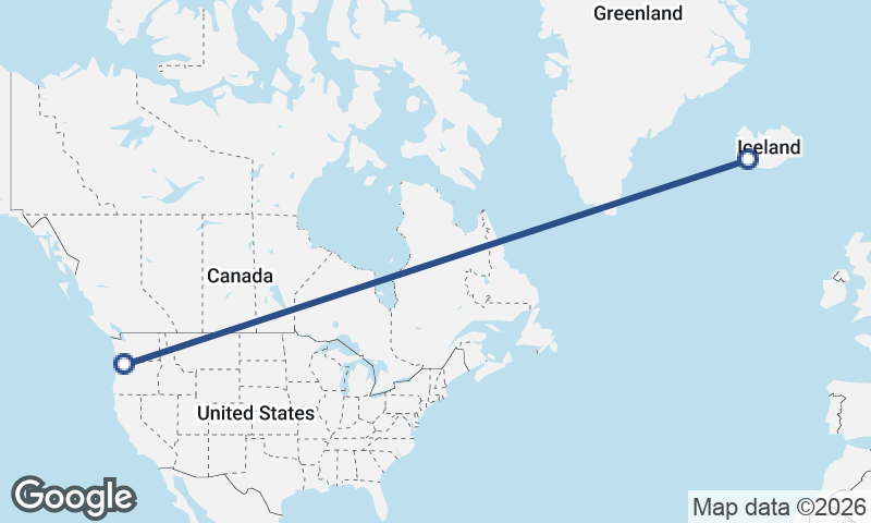 Reykjavík to Portland
