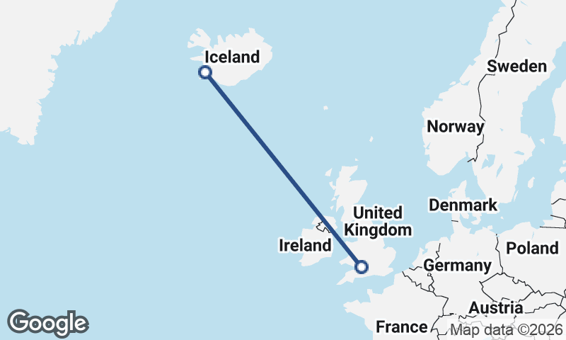 Reykjavík to Bristol
