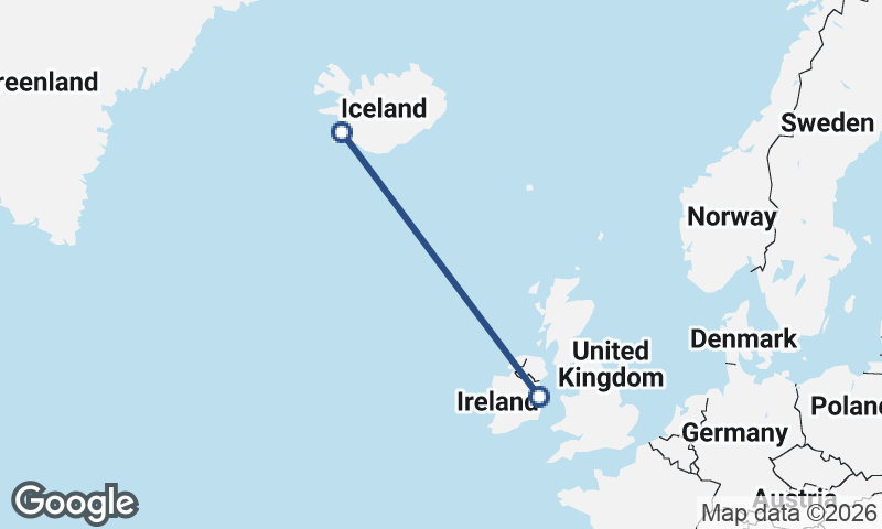 Reykjavík to Dublin