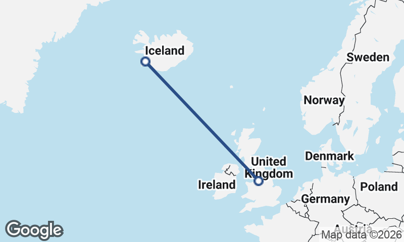 Reykjavík to Manchester
