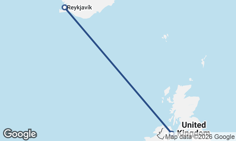 Reykjavík to Belfast