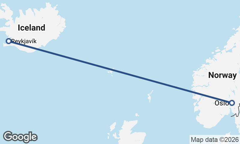 Reykjavík to Oslo