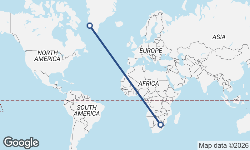 Nuuk to Johannesburg