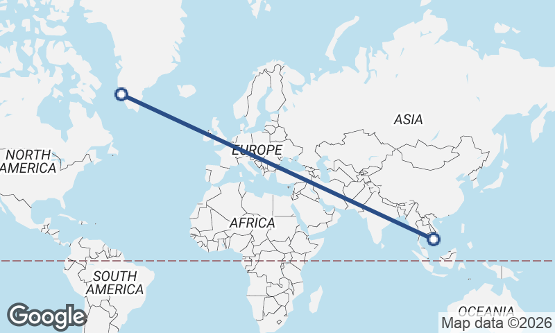 Nuuk to Ho Chi Minh City