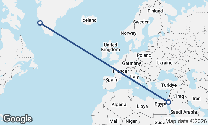 Nuuk to Al ‘Aqabah