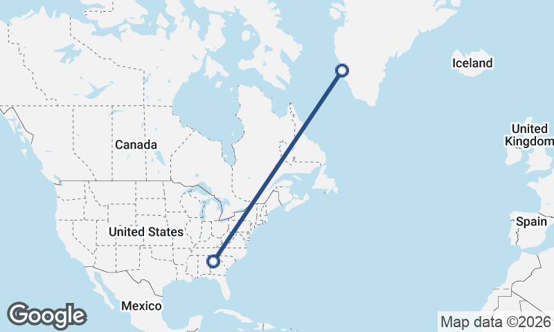 Nuuk to Atlanta