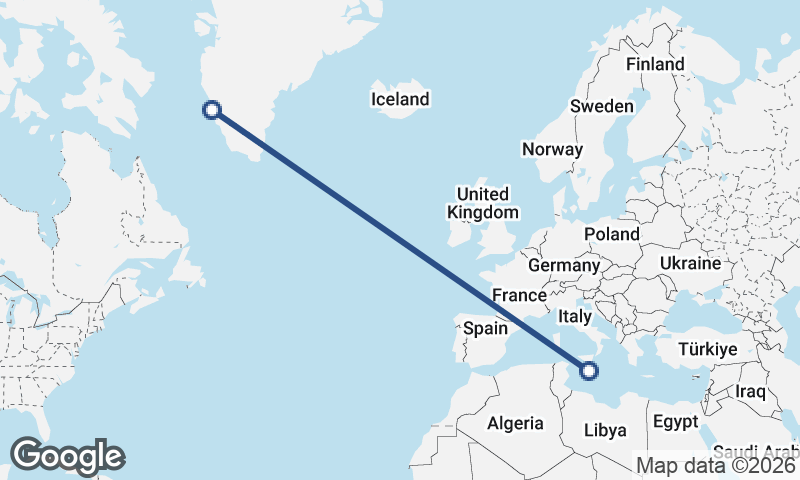 Nuuk to Valletta