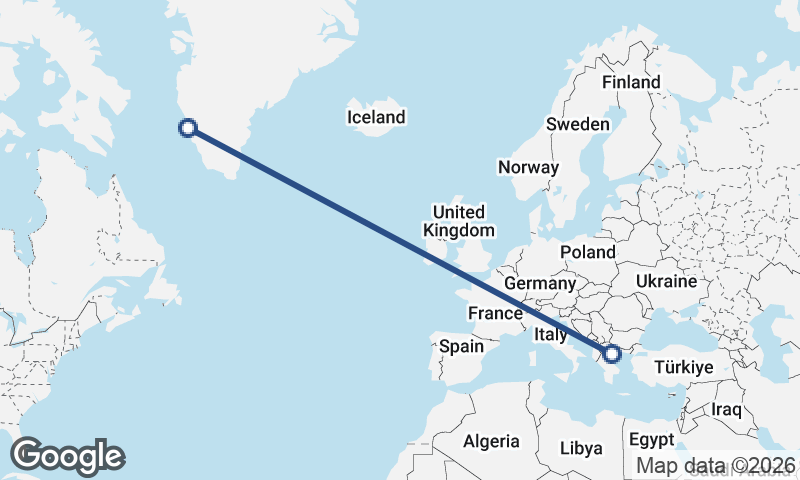 Nuuk to Thessaloníki