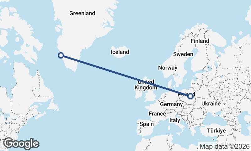 Nuuk to Warsaw