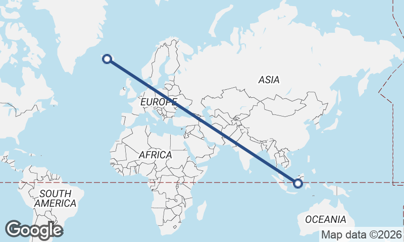 Iceland to Indonesia