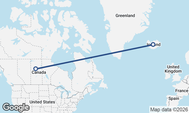Iceland to Canada