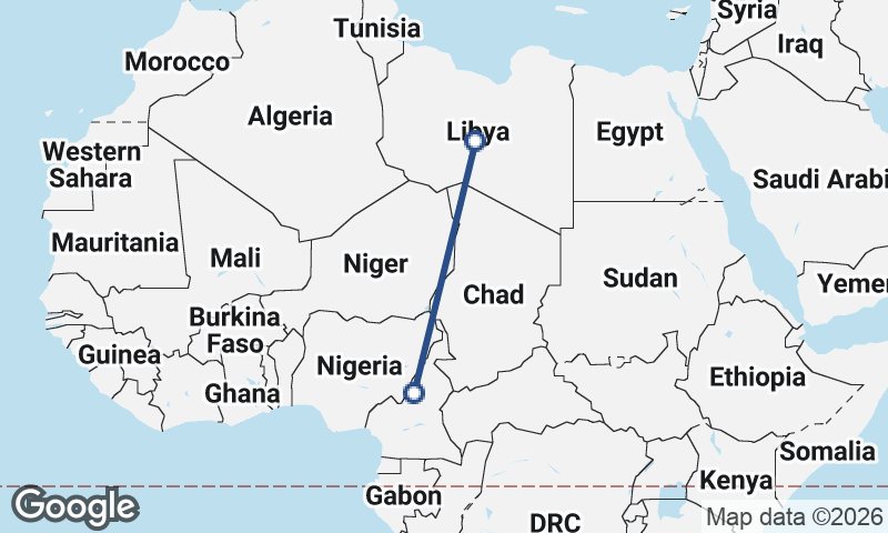 Cameroon to Libya