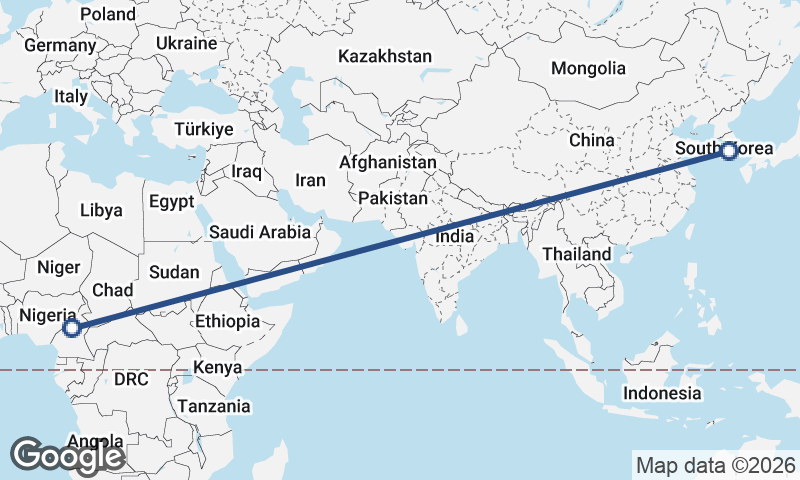 Cameroon to South Korea