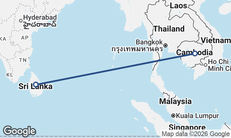 Sri Lanka to Cambodia