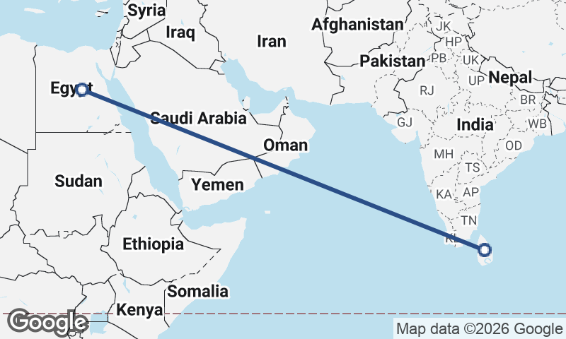 Sri Lanka to Egypt
