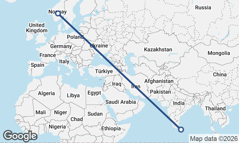 Sri Lanka to Norway