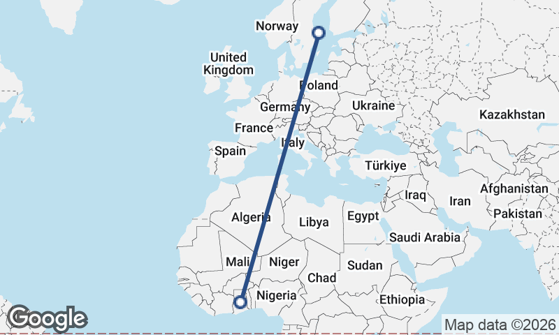 Ghana to Sweden