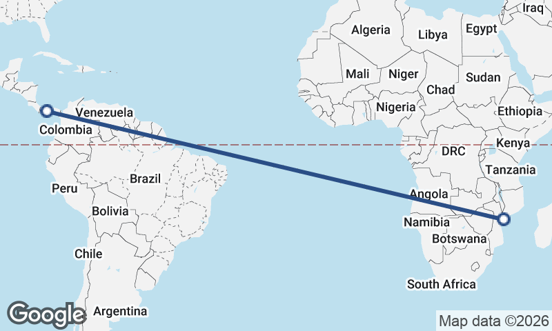 Panama to Mozambique
