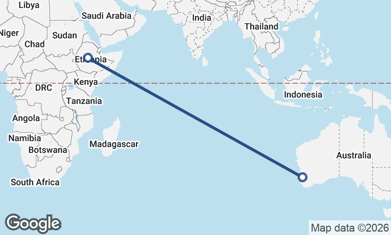 Addis Ababa to Perth